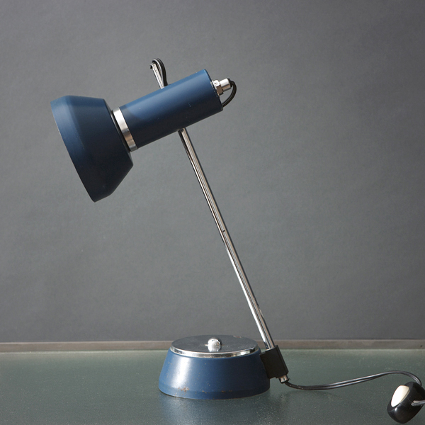 Donkerblauwe Italiaanse vintage lamp uit jaren 60 | Dark blue Italian vintage lamp the sixties - Lasting Living